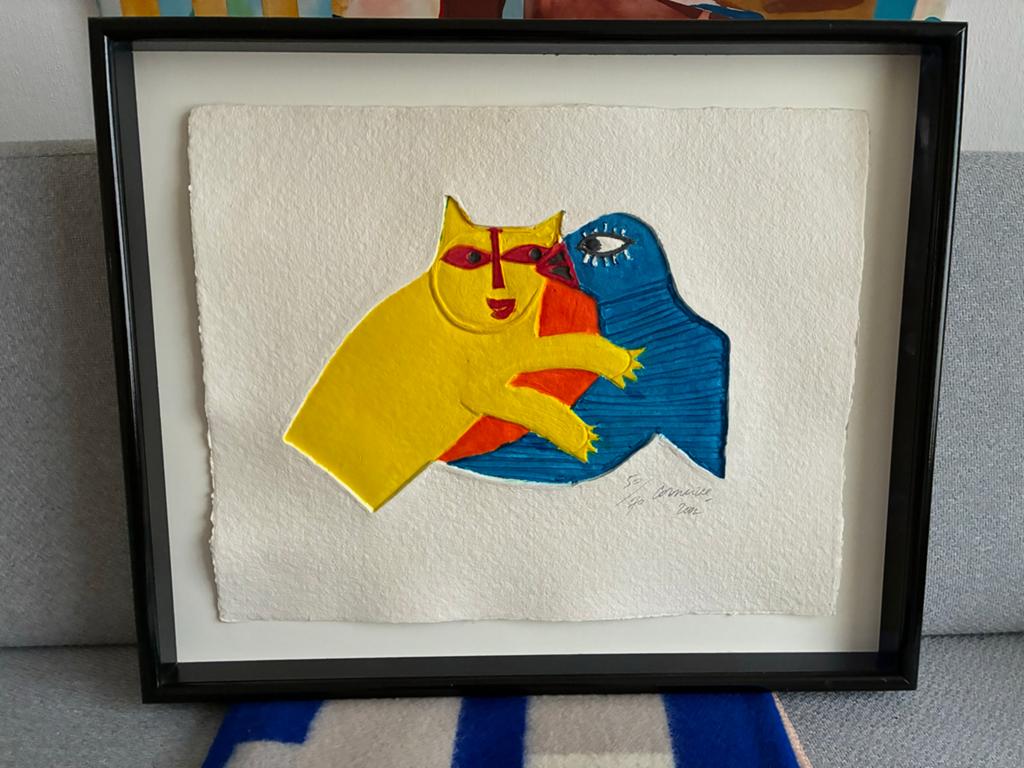 Corneille, La Feune Jaune (kat en Vogel omhelzing), Ophalen of Verzenden