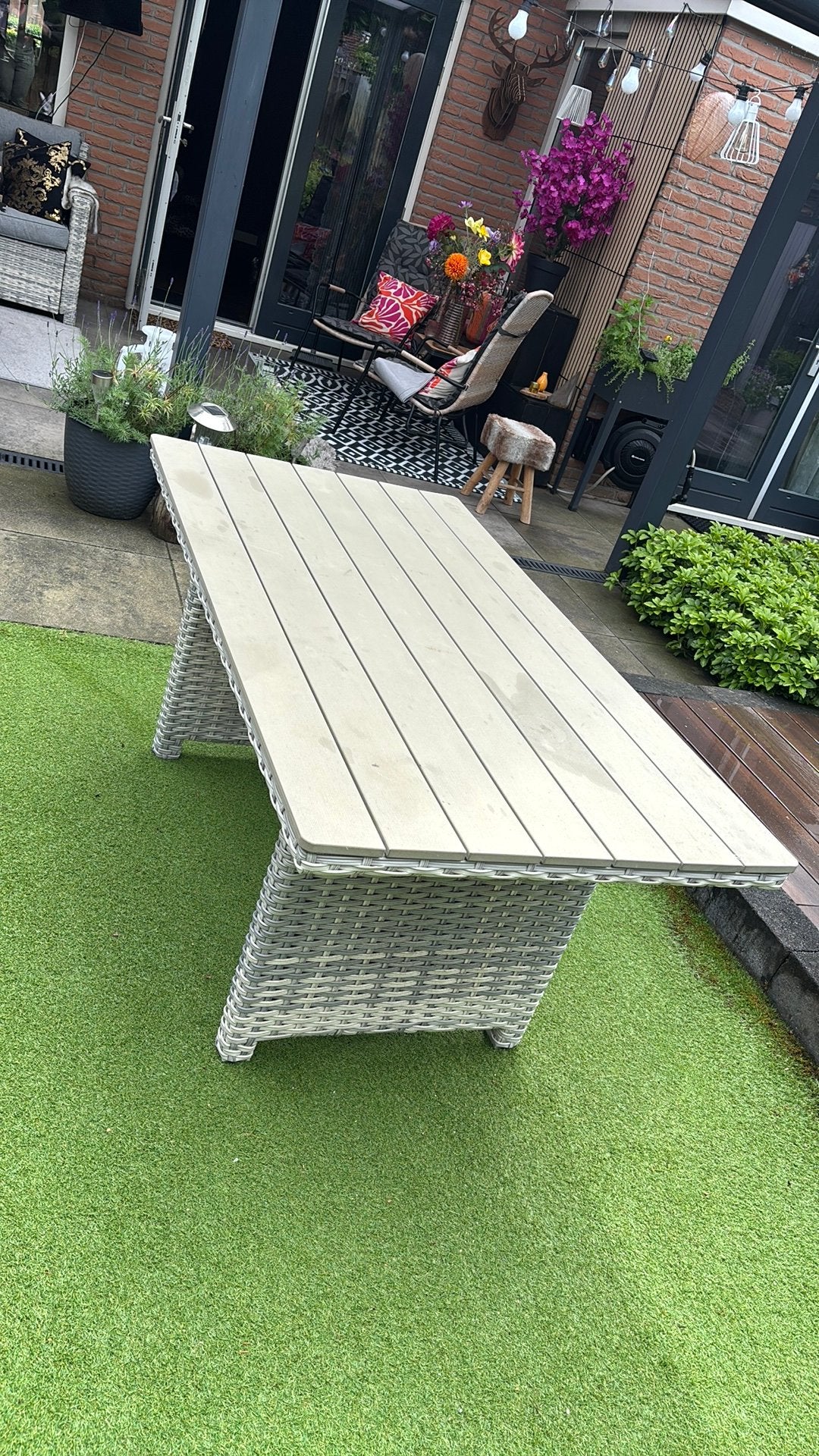 Tafel los zonder stoelen, Tuin en Terras, Tuintafels, Ophalen of Verzenden, Gebruikt, Rechthoekig, Kunststof