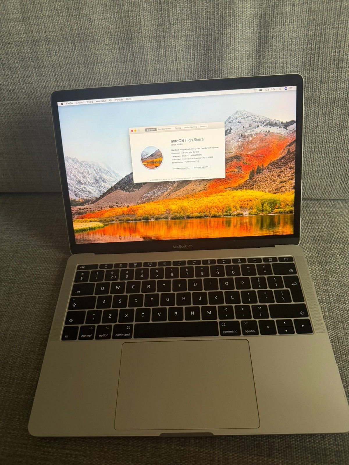 MacBook Pro 13” 2017 | i5 | 8GB | 256GB | Doos + bon, MacBook Pro, Gebruikt, 256 GB, Qwerty