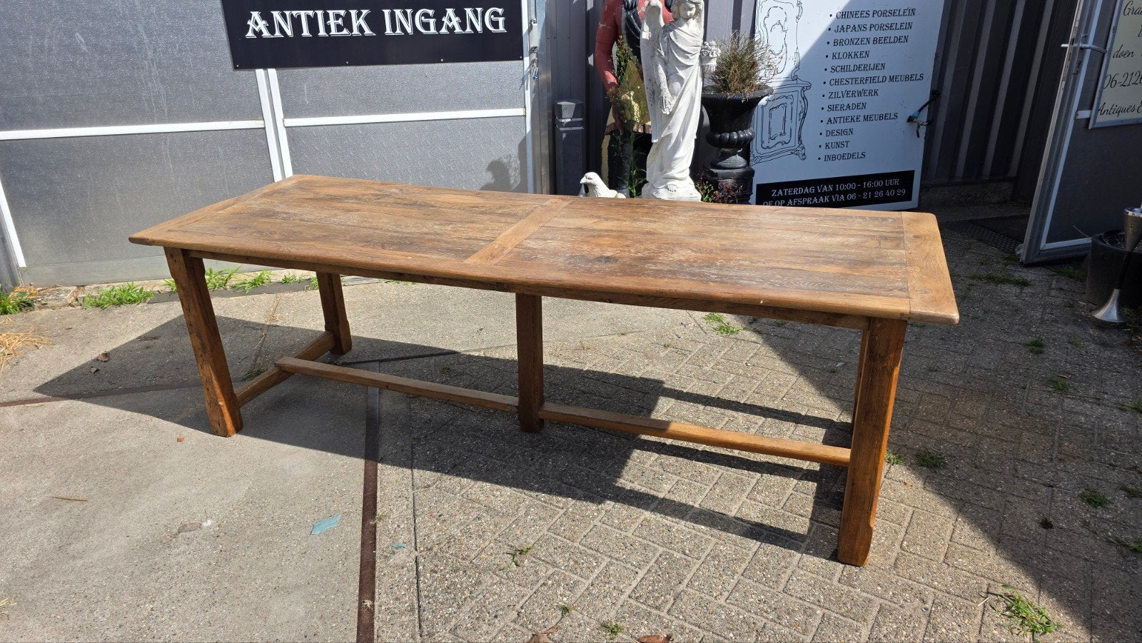 mooie grote eikenhouten Franse boeren eettafel 245 * 85 cm