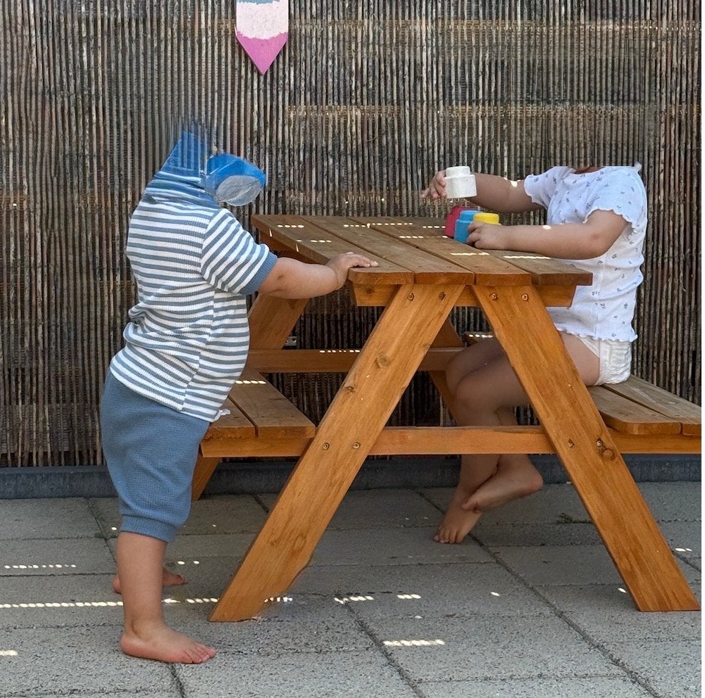 houten kinderpicknicktafel voor buiten, Gebruikt, Rechthoekig, Hout, Ophalen