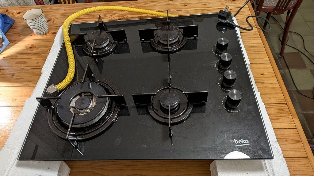Beku inbouw kookplaat (gas), Witgoed en Apparatuur, Kookplaten, Ophalen, Gebruikt, 4 kookzones, Inbouw