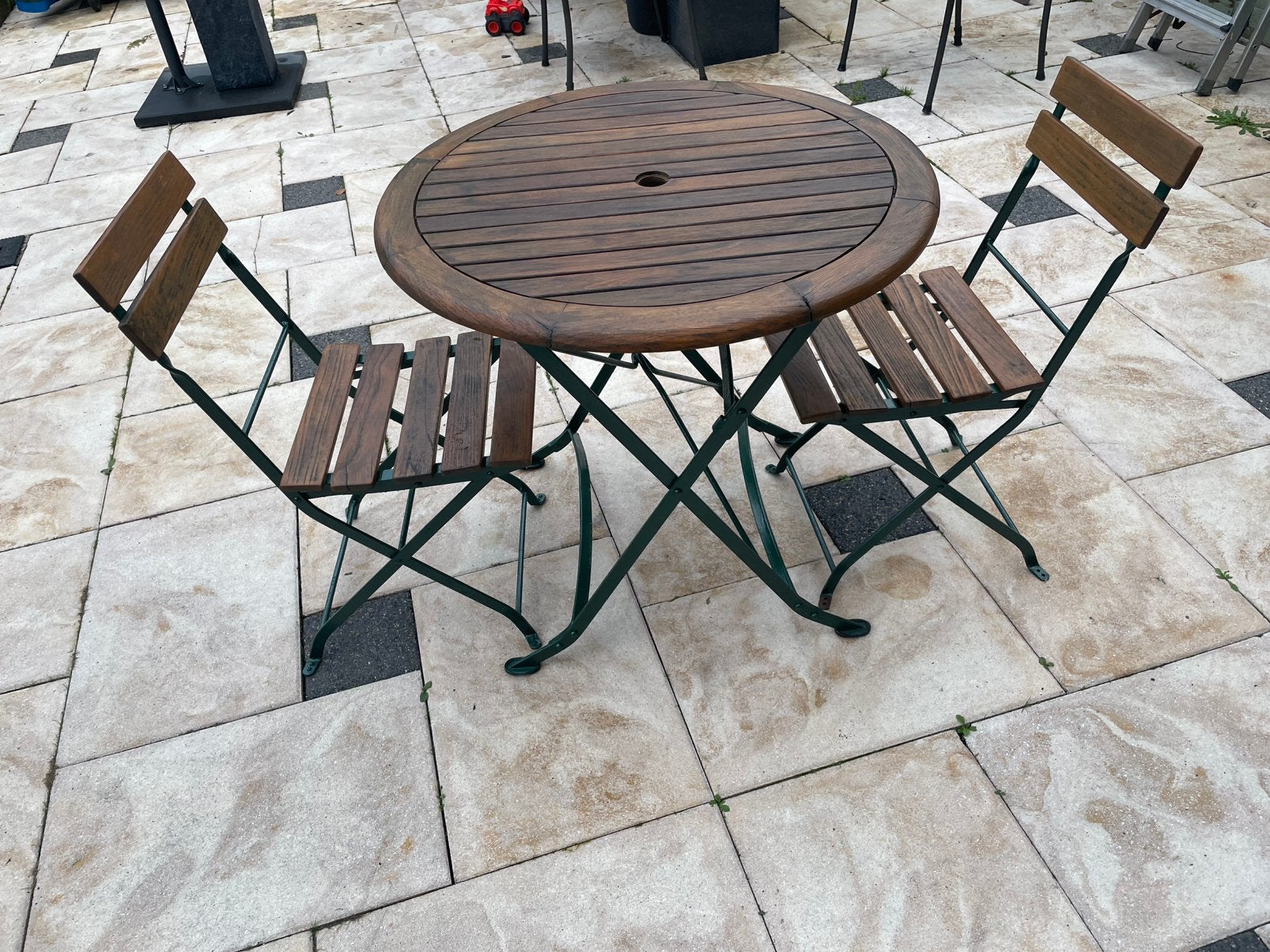 Bistro set, Ophalen, Zo goed als nieuw, Overige materialen, 2 zitplaatsen