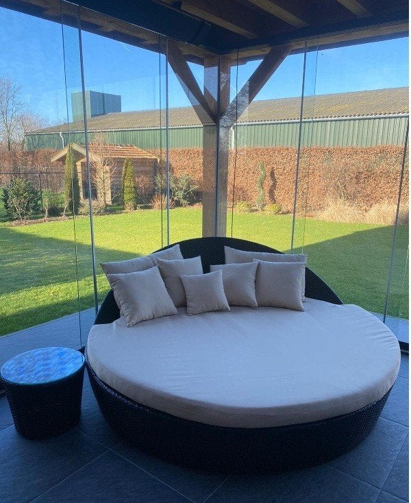Grote ronde beach lounge bedden ligbedden XXL, Tuin en Terras, Ophalen of Verzenden, Nieuw