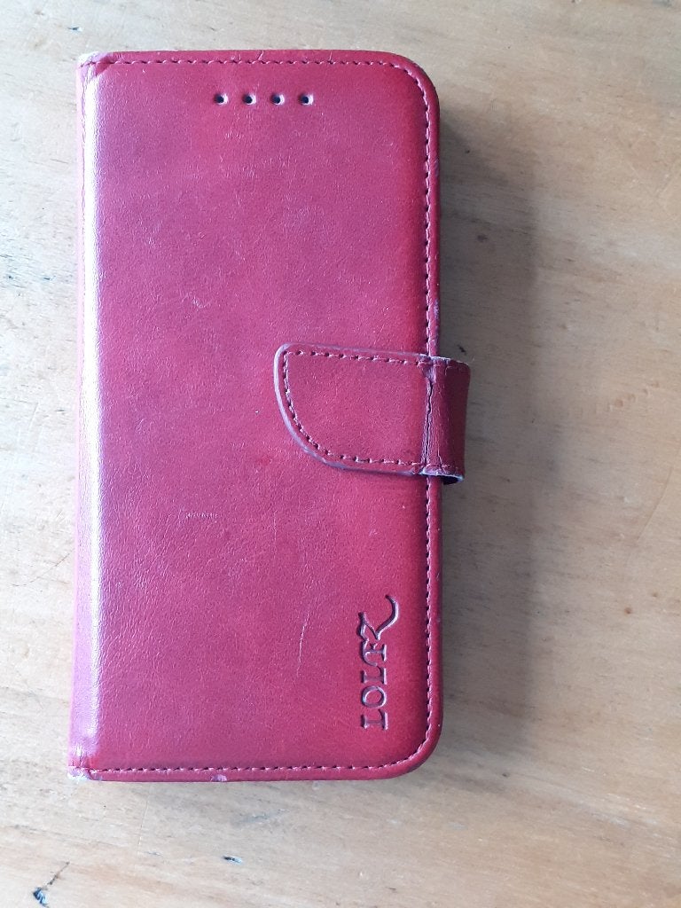 Rood leren hoesje iPhone 8 en/of iPhone 8, Rondom bescherming, Gebruikt, Overige merken, Rood