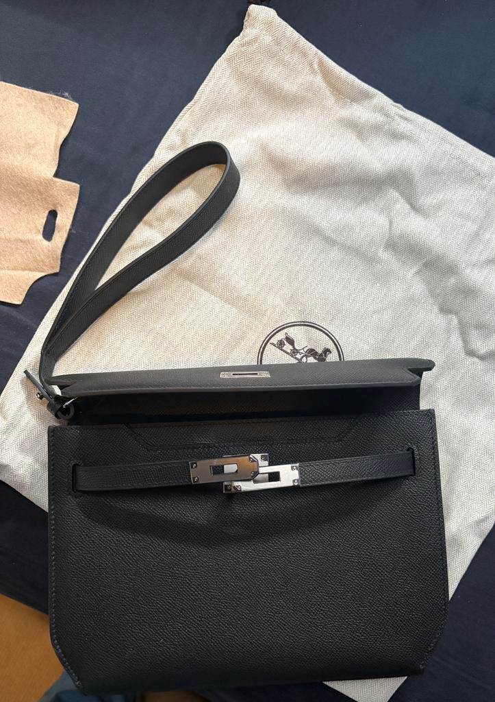 Handgemaakte Hermes heren clutch - Zwart, Sieraden, Tassen en Uiterlijk, Tassen | Schoudertassen, Overige merken, Zwart, Nieuw