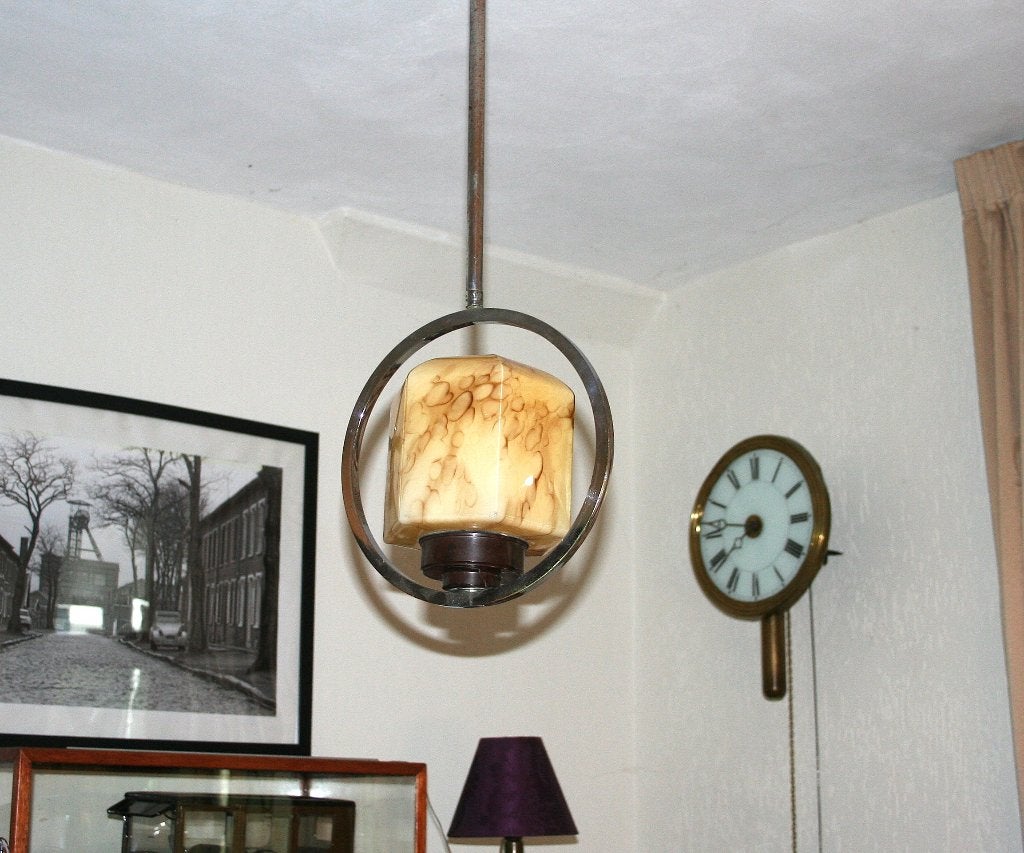 art-deco hanglamp, Antiek en Kunst, Ophalen