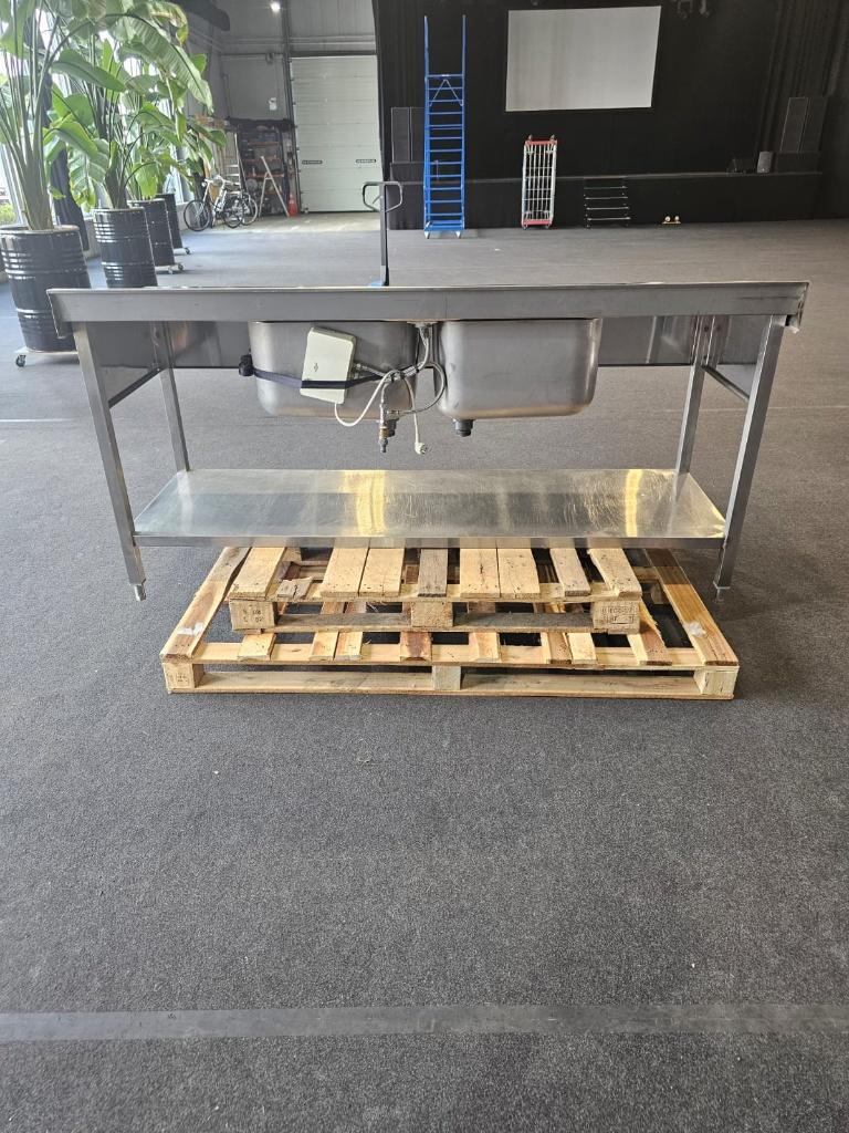 Spoeltafel RVS Mobiel, 100 tot 150 cm, 150 tot 200 cm, Ophalen of Verzenden, Zo goed als nieuw
