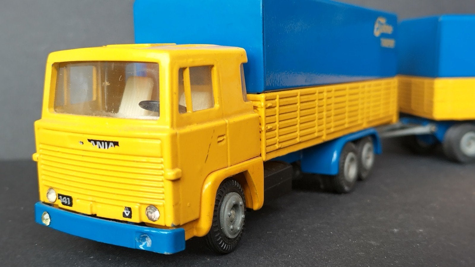 Scania 141 motorwagen met aanhanger 1:50 Tekno Pol, Verzenden, ., Tekno, Zo goed als nieuw