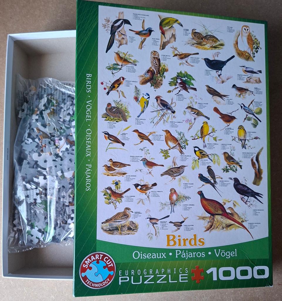 Puzzel, 1000 stukjes, vogels, smart cut, Ophalen of Verzenden, 500 t/m 1500 stukjes, Gebruikt