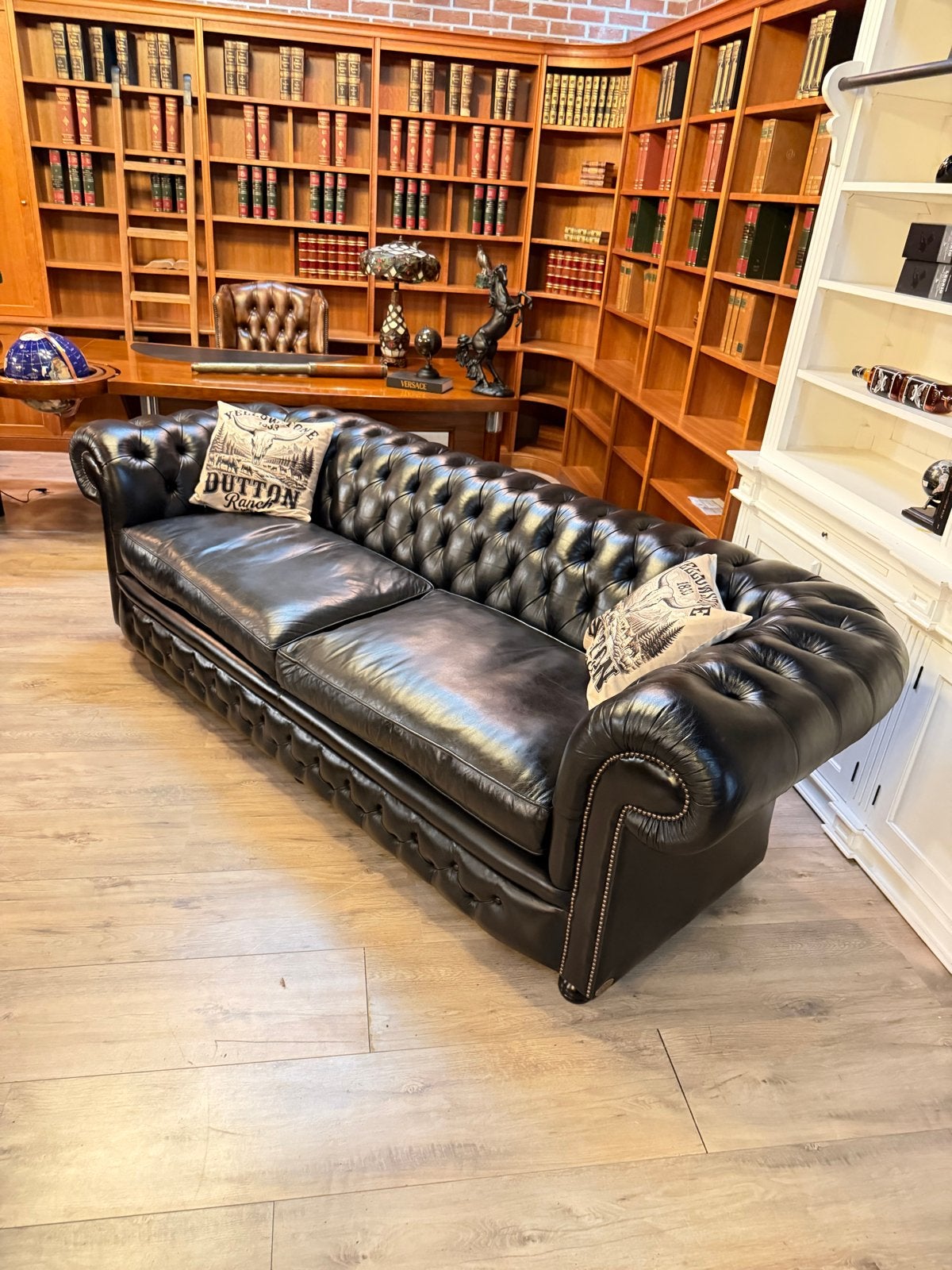 Springvale Chesterfield Bristol 3,5 zits | Echt Leer |, Huis en Inrichting, Banken | Bankstellen, Ophalen, 250 tot 300 cm, 100 tot 125 cm