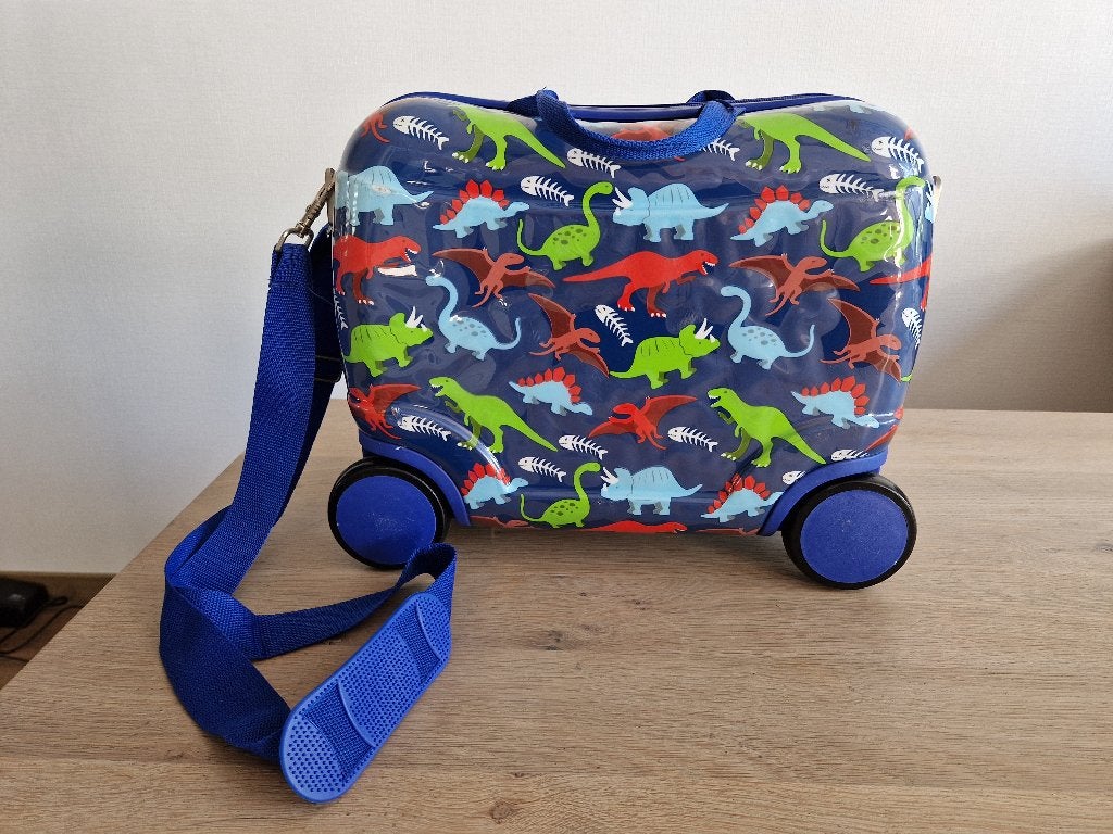 Kinder koffertje dino's, Gebruikt, Hard kunststof, Minder dan 50 cm, Minder dan 35 cm