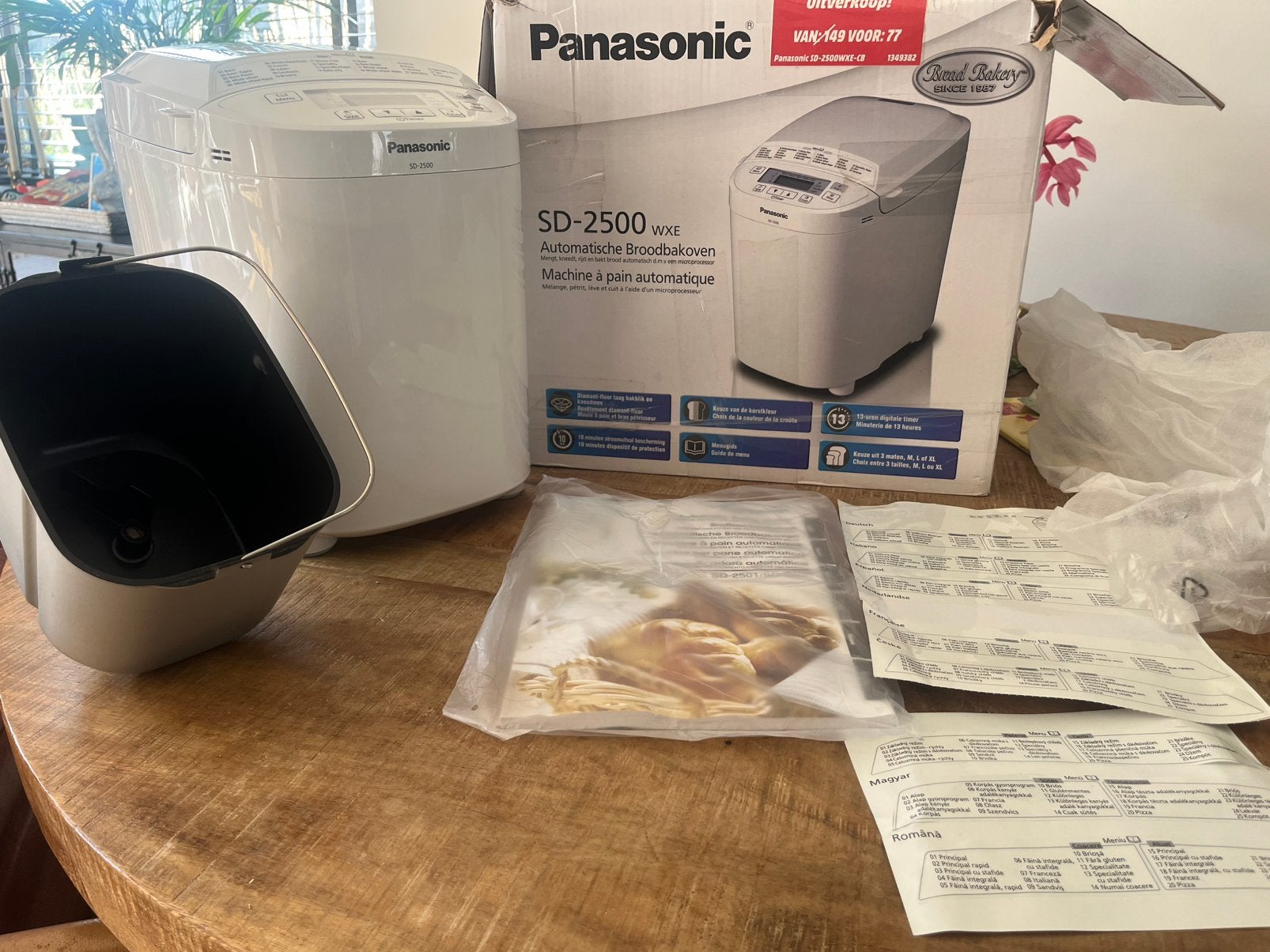 Panasonic SD-2500WXE, Witgoed en Apparatuur, Broodbakmachines, Nieuw, Ophalen of Verzenden