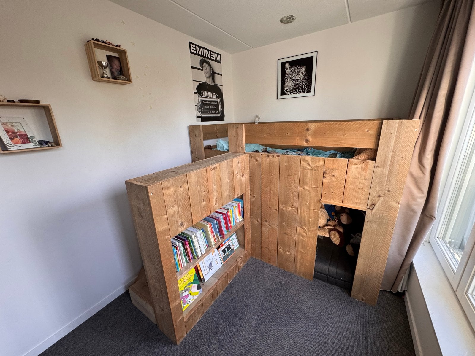 Steigerhouten hoogslaper VanLondon incl lattenbodem & matras, 70 tot 85 cm, Ophalen of Verzenden, Zo goed als nieuw, Hoogslaper of Stapelbed