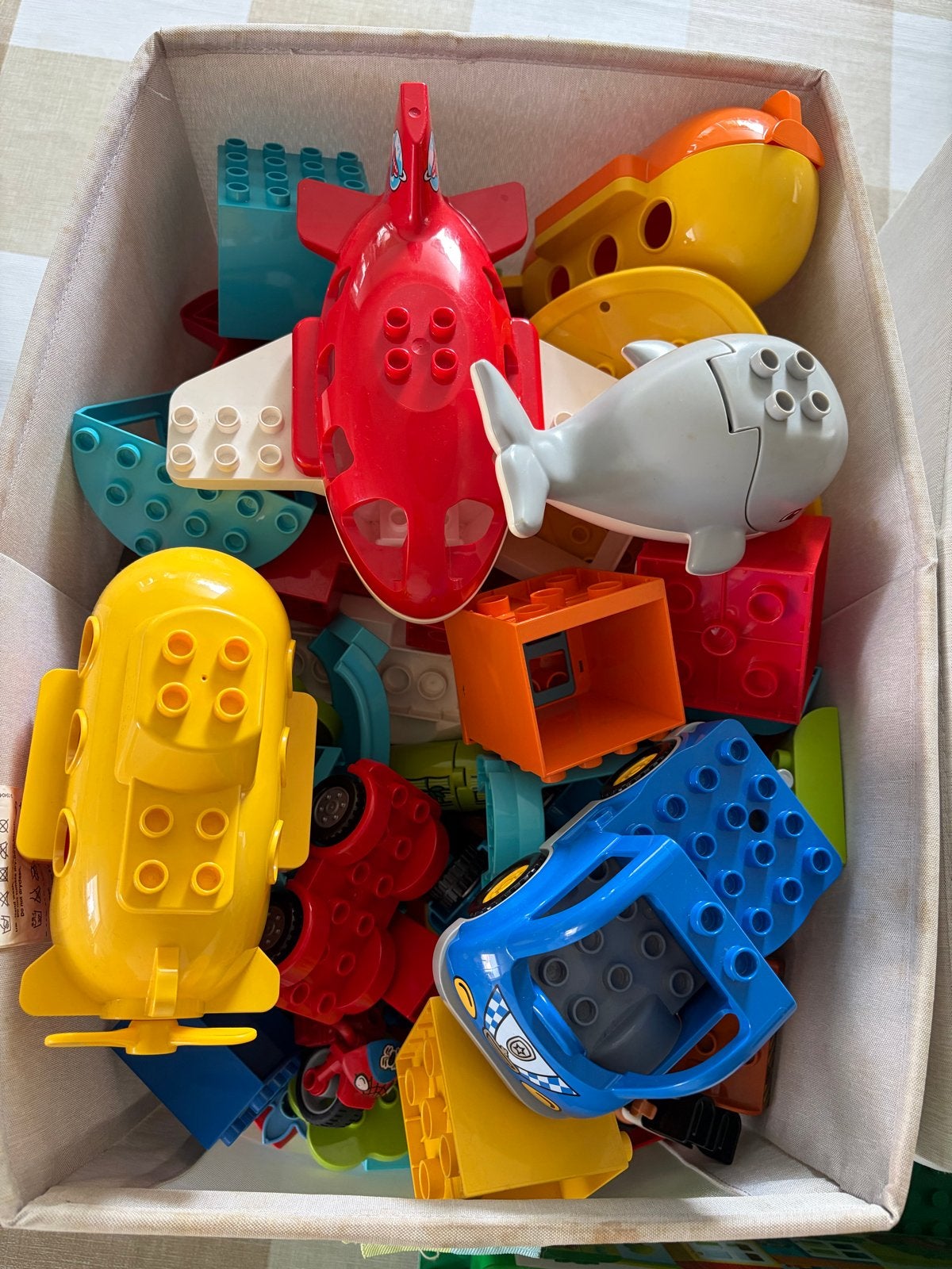 Grote partij LEGO Duplo met voertuigen, figuren en dieren, Ophalen, Inclusief minifiguren, Gebruikt, Duplo