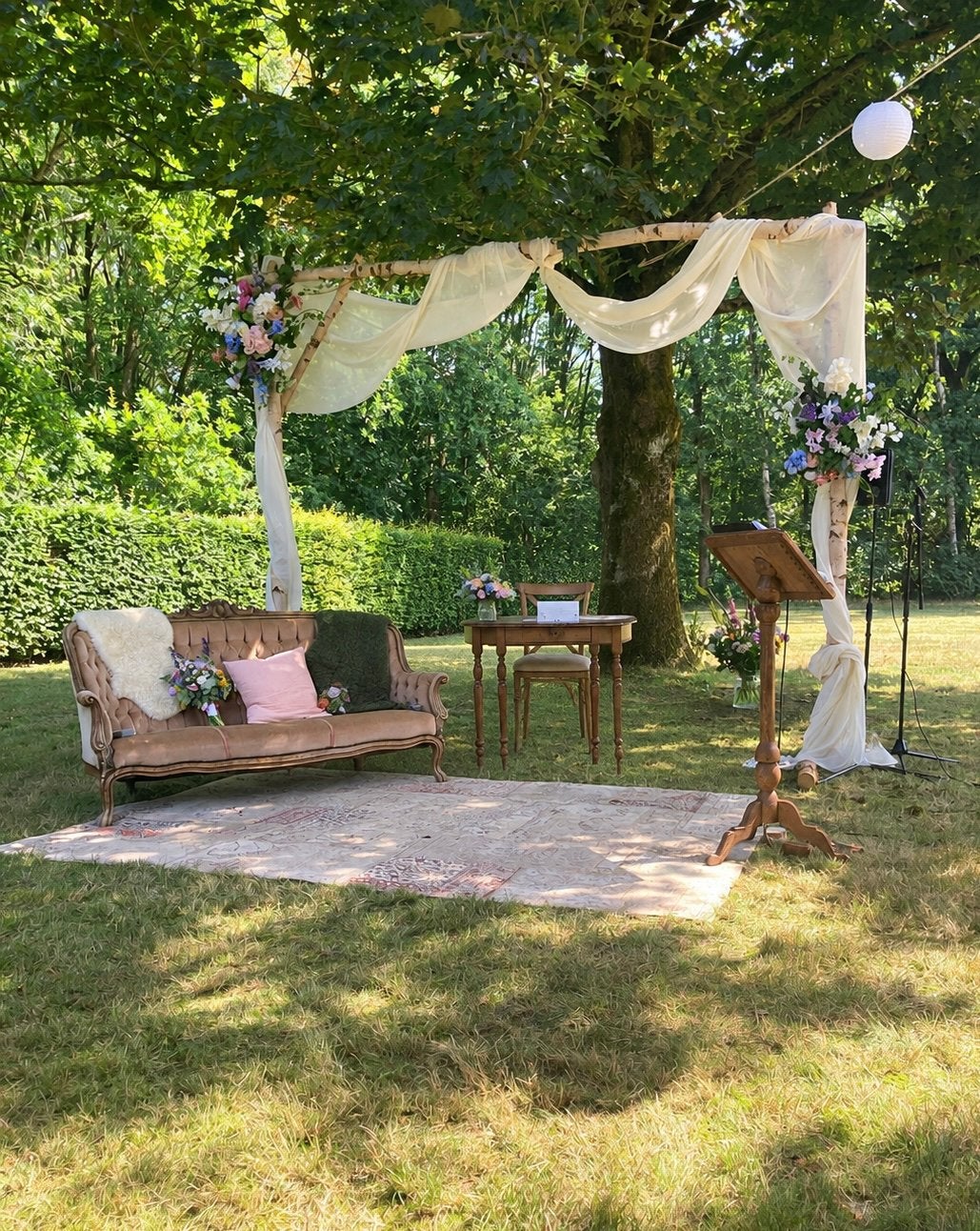 Berkenhouten Backdrop voor bruiloft te koop, Hobby en Vrije tijd, Ophalen, Zo goed als nieuw, Geboorte of Huwelijk