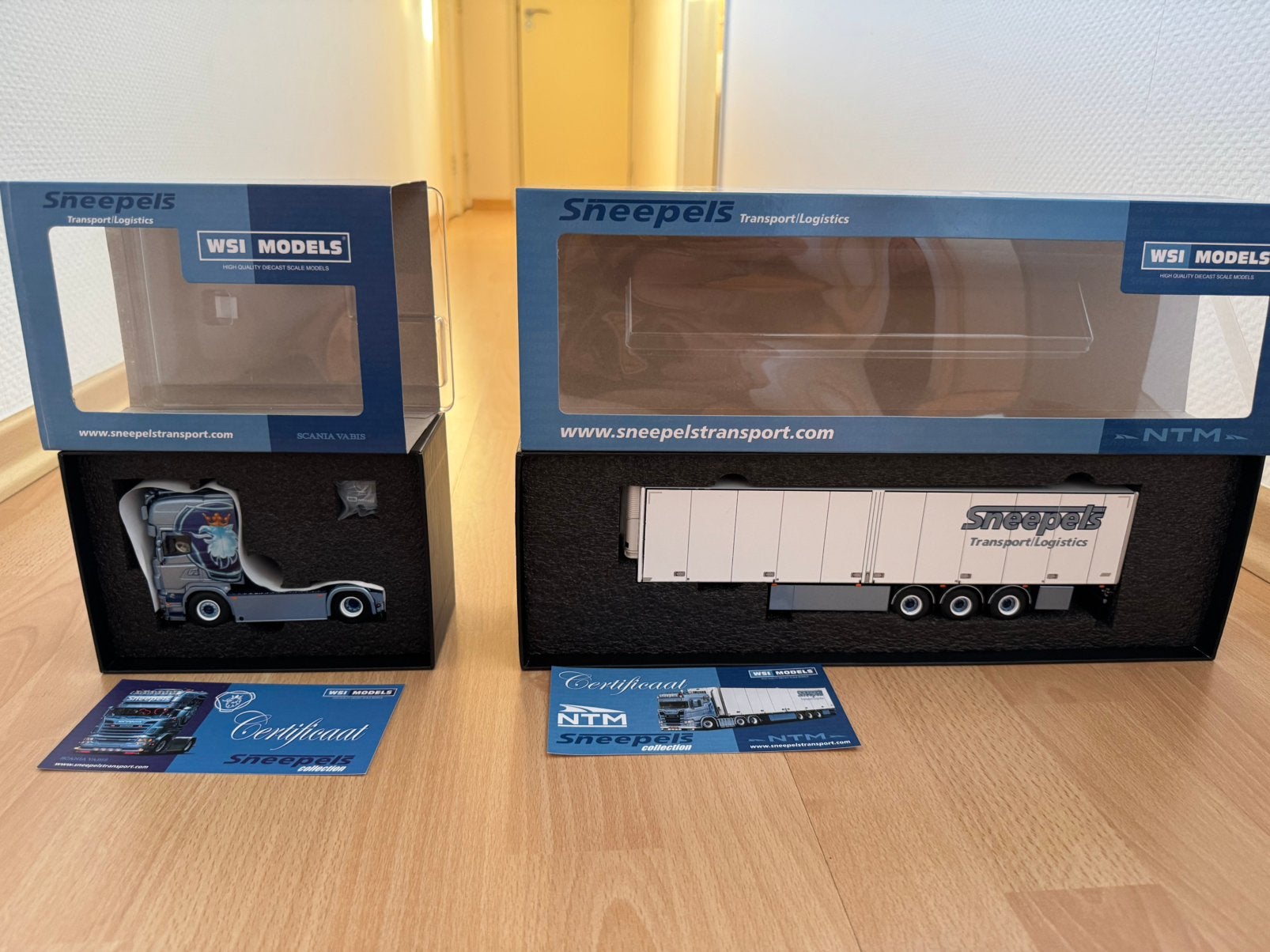 WSI Scania R500 + Trailer Sneepels Transport, Overige merken, 1:32 tot 1:50, Nieuw, Ophalen of Verzenden
