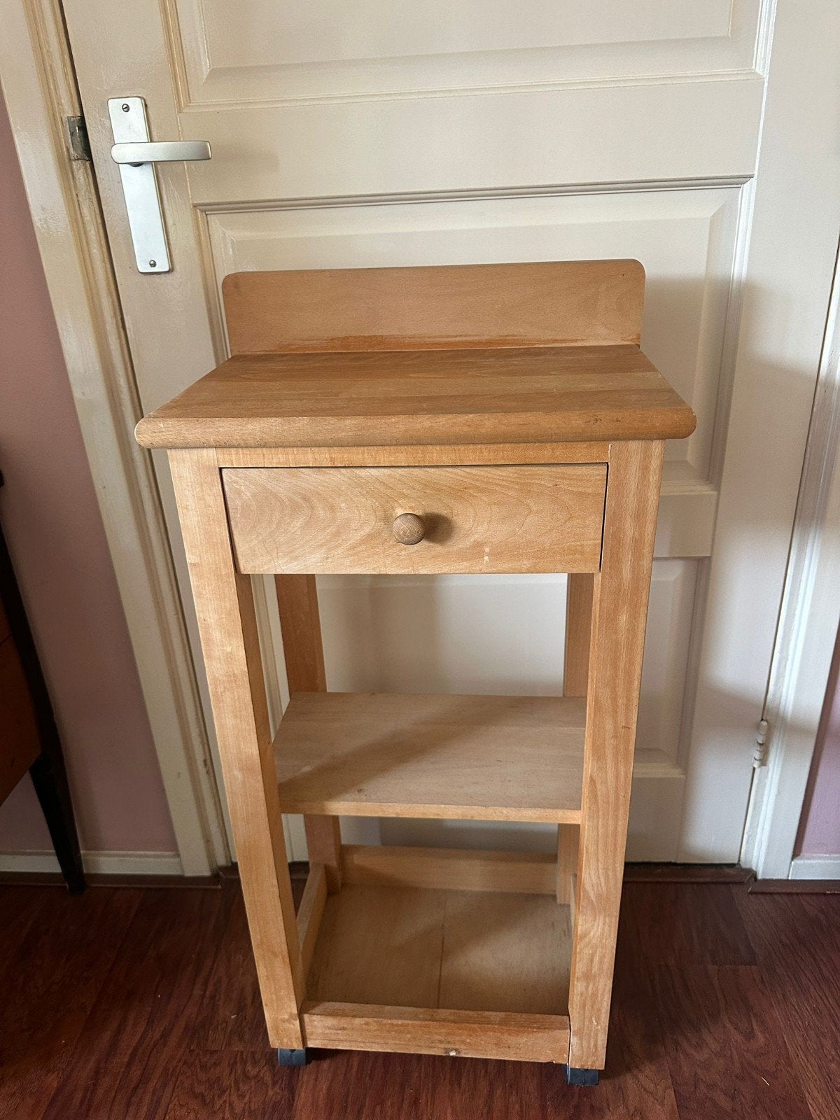 Robuuste beukenhouten keukentrolley met lade en wielen, Ophalen, Gebruikt, Hout, IKEA
