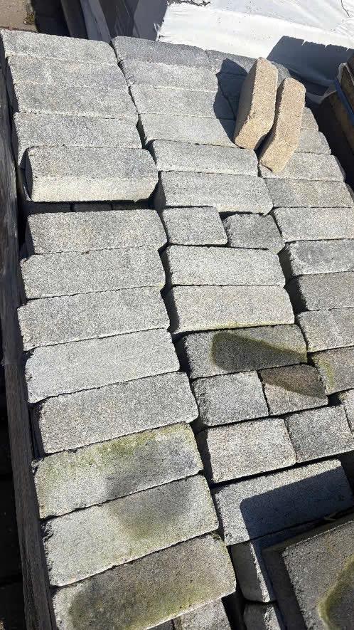 getrommelde dikformaat 5m2 grijs zwart, Tuin en Terras, Tegels en Klinkers, Klinkers, Nieuw, Ophalen of Verzenden, 10 m² of meer