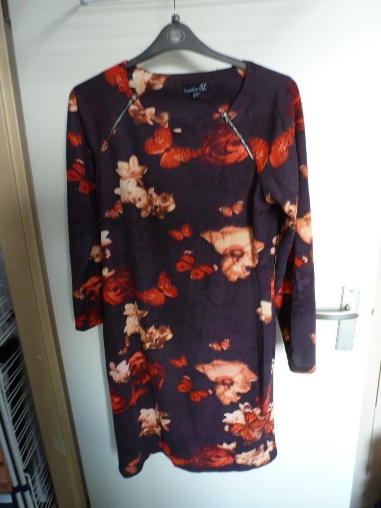 NIEUW smashed lemon jurk aubergine 44 - GRATIS zend, Kleding | Dames, Jurken, Overige kleuren, Verzenden, Maat 42/44 (L), Zo goed als nieuw