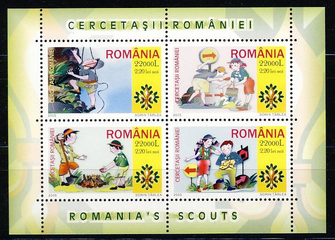 Roemenië Blok 357 Padvinders 2005 postfris, Postzegels en Munten, Ophalen of Verzenden, Overige landen, Postfris