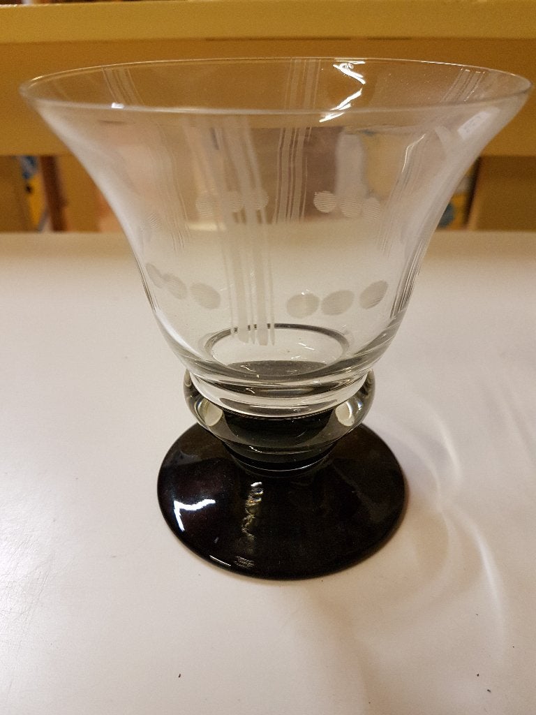 Gegraveerd Art Deco glas 11,5 x 10, Ophalen