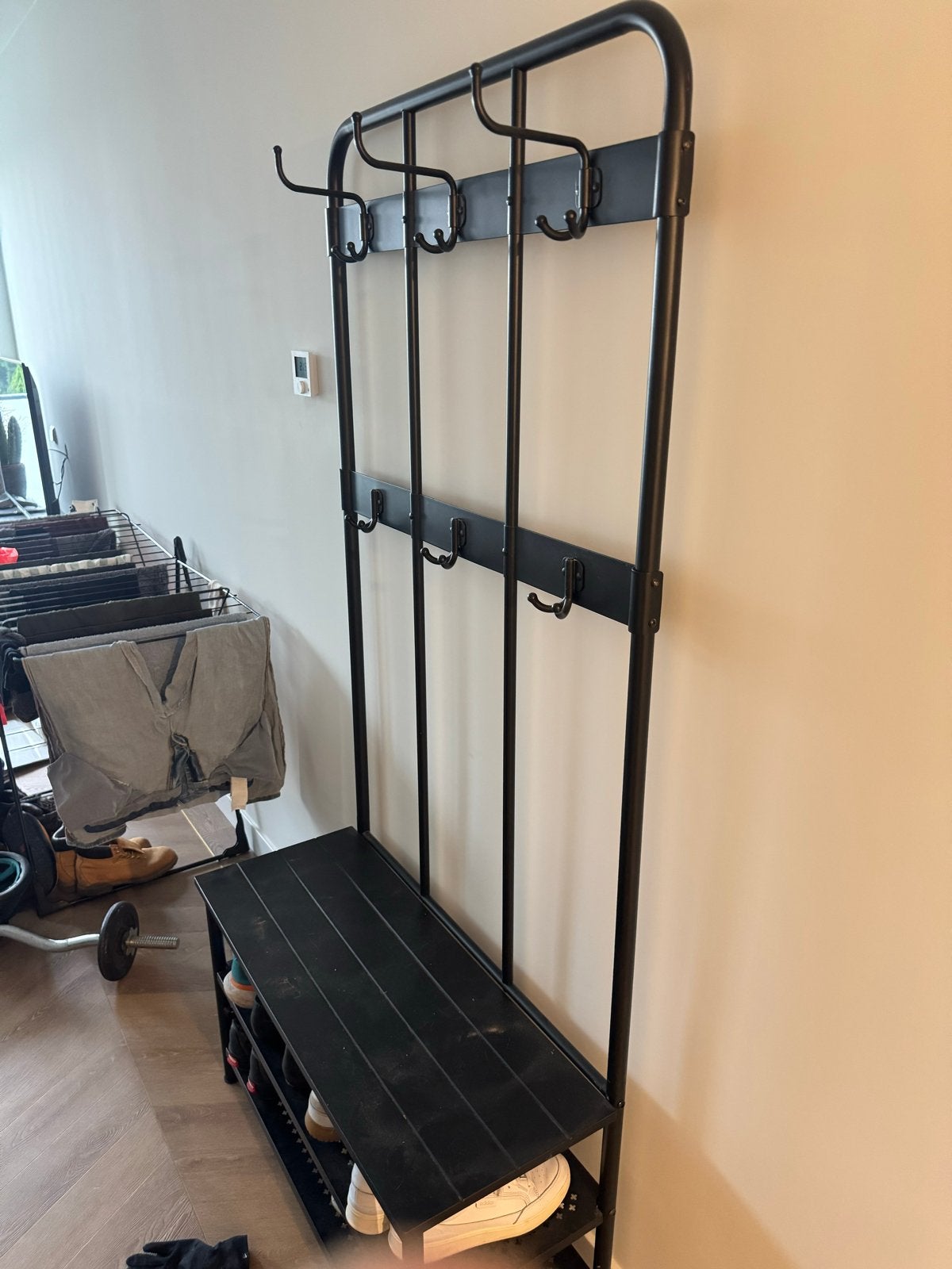 IKEA Schoenenrek Kapstok Zwart - Zo goed als nieuw, Ophalen, Zo goed als nieuw, Metaal, Staande kapstok
