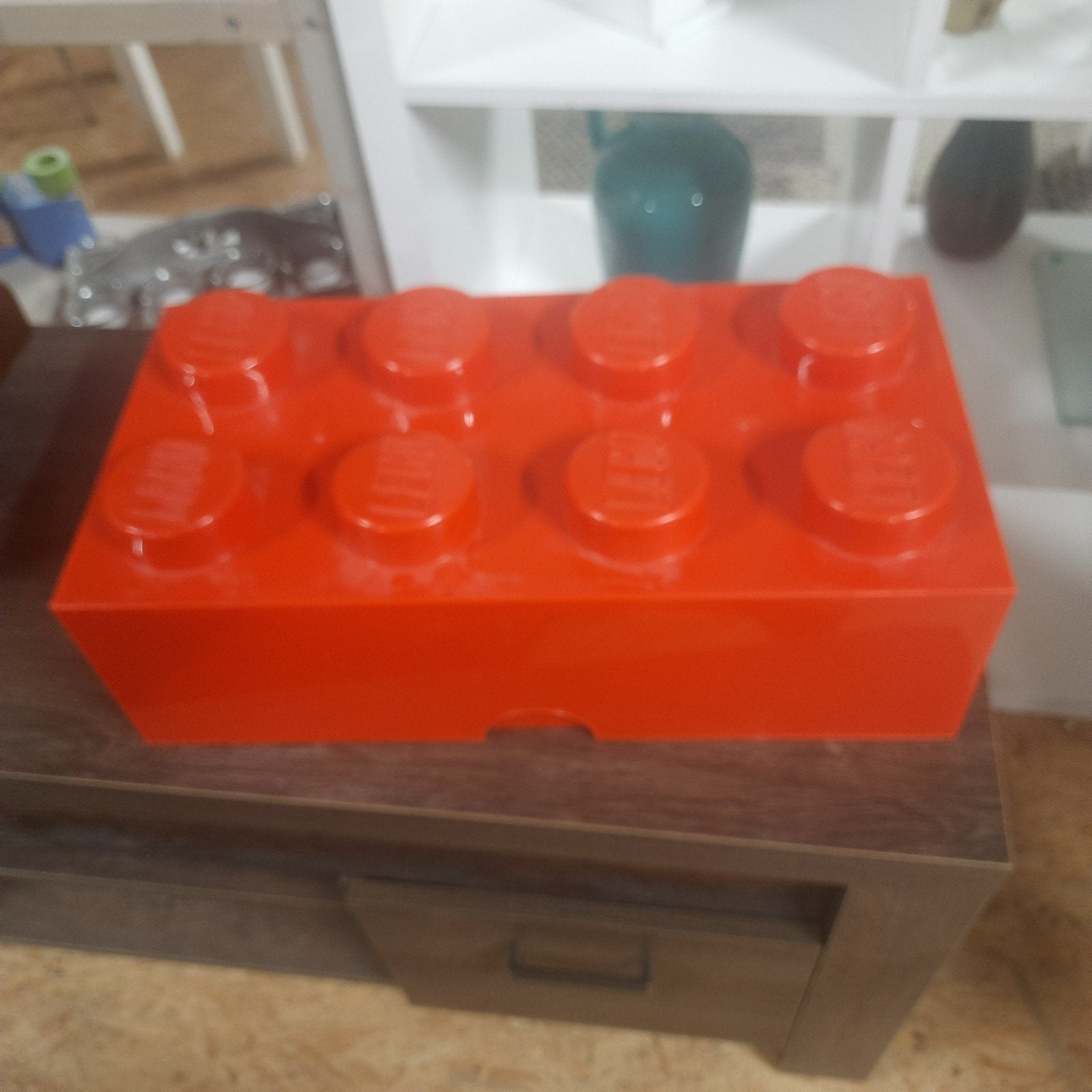 2 Grote rode LEGO opbergboxen met 8 noppen, Ophalen of Verzenden, Gebruikt, Overige typen, Lego