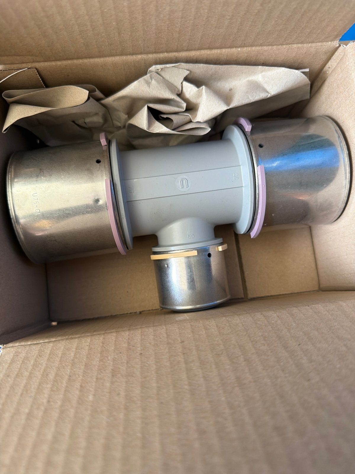 Uponor S-Press T-stuk 75-50-75, Ophalen of Verzenden, Nieuw, Overige typen