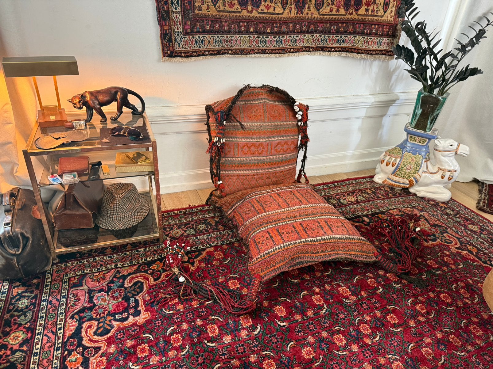 Vintage Baluch (zit) kussens 60/65 cm ca. 1950-1970 set, Overige merken, 1053ML, Amsterdam, Bruin, Info@bababoho.com