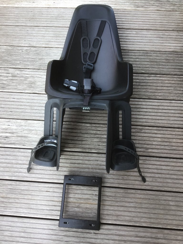 Bobike fietszitje achterop zwart incl. bevestigingsbeugel, Ophalen, Achterzitje, 9 t/m 18 kg, Gebruikt