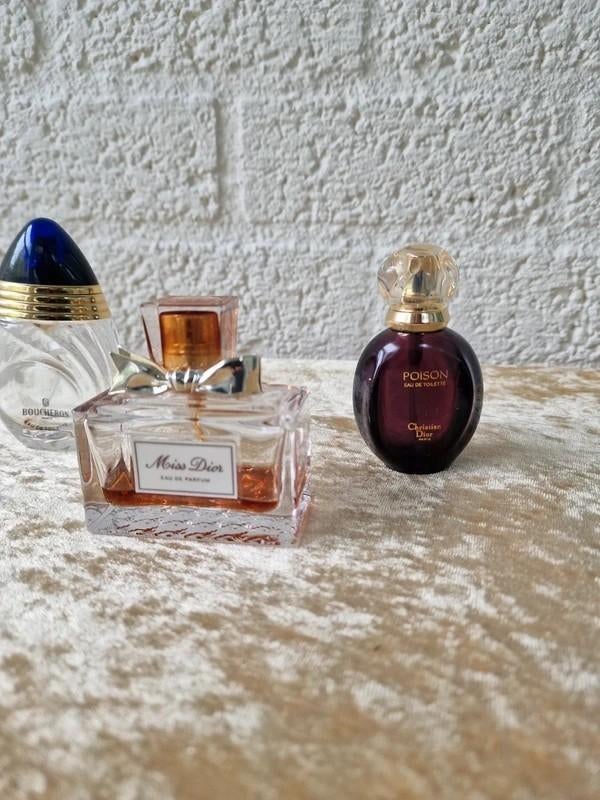 Vintage Dior & Boucheron Parfumflacons Leeg Set, Ophalen of Verzenden, Gebruikt, Parfumfles