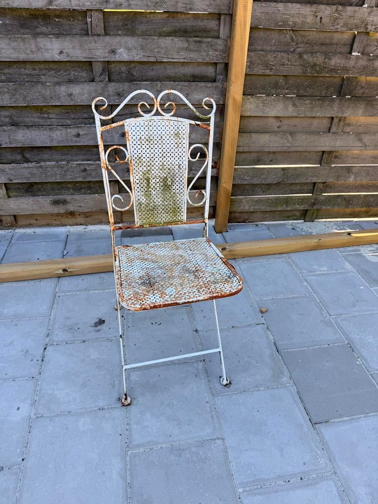 Tuinstoel ijzer, Tuin en Terras, Tuinstoelen, Ophalen, Zo goed als nieuw, Metaal