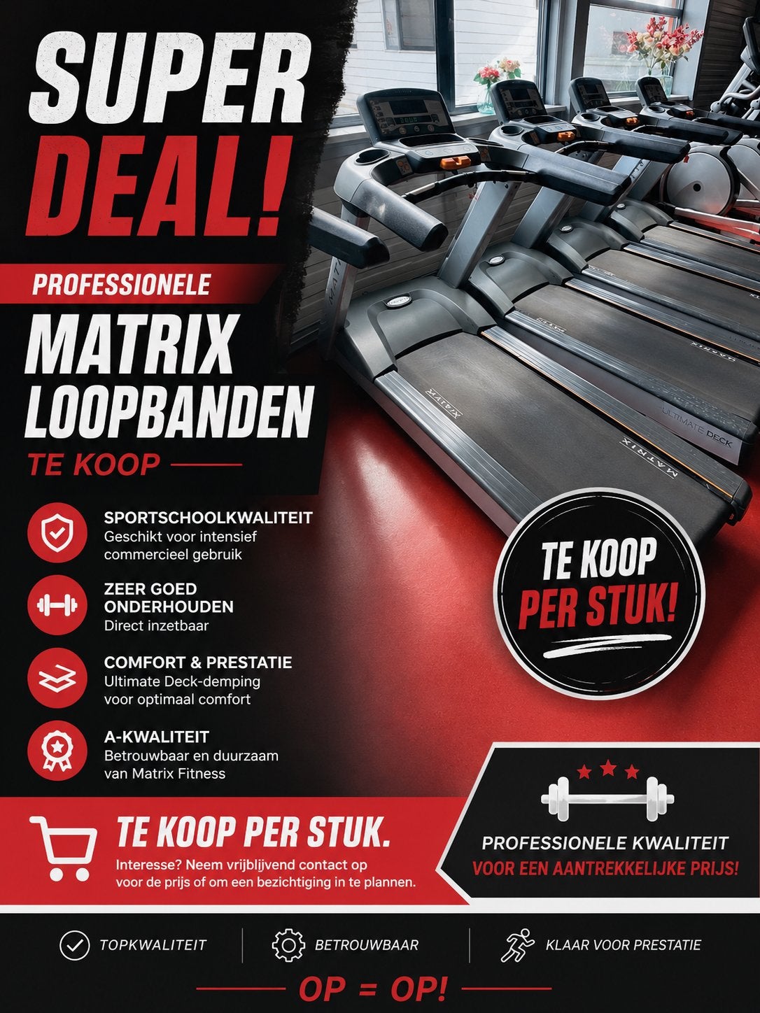 Professionele loopbanden te koop TX3 Matrix, Ophalen, Gebruikt, Metaal, Loopband