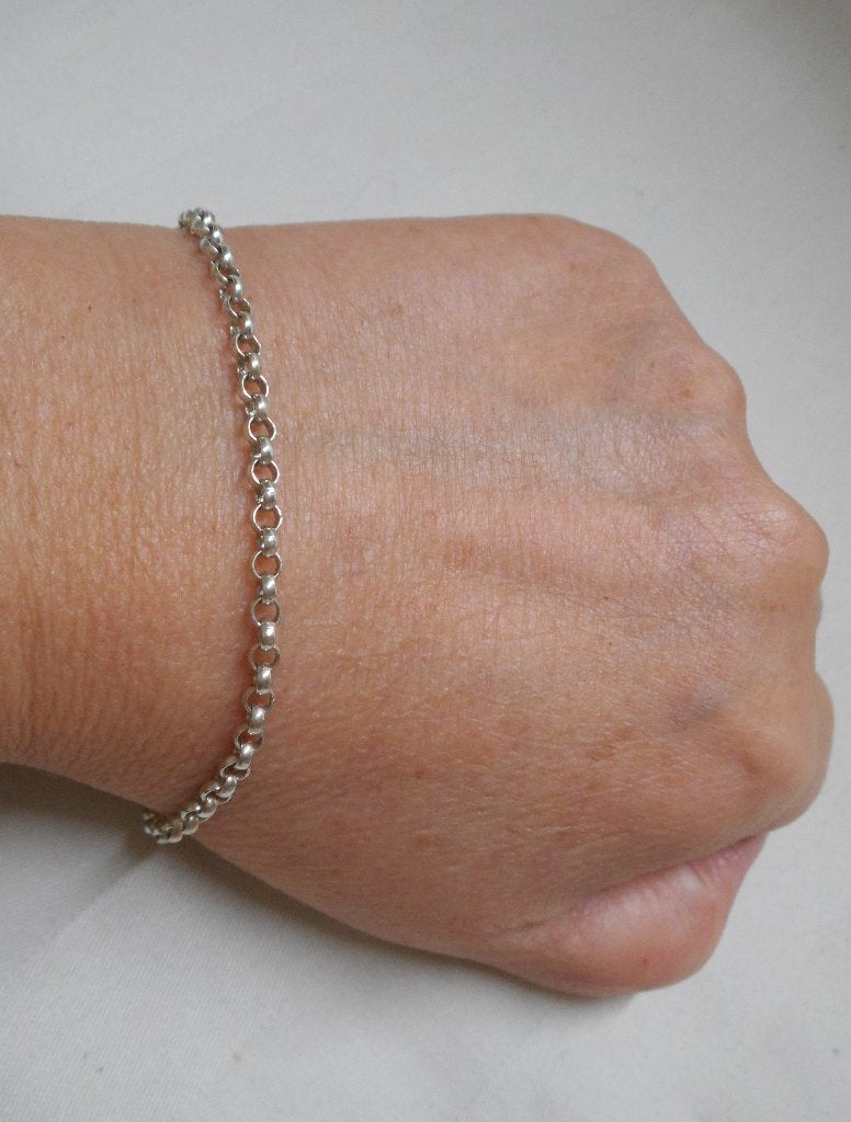 Zilveren jasseron schakel armbandje nr.1042, Verzenden, Zo goed als nieuw, Zilver, Zilver