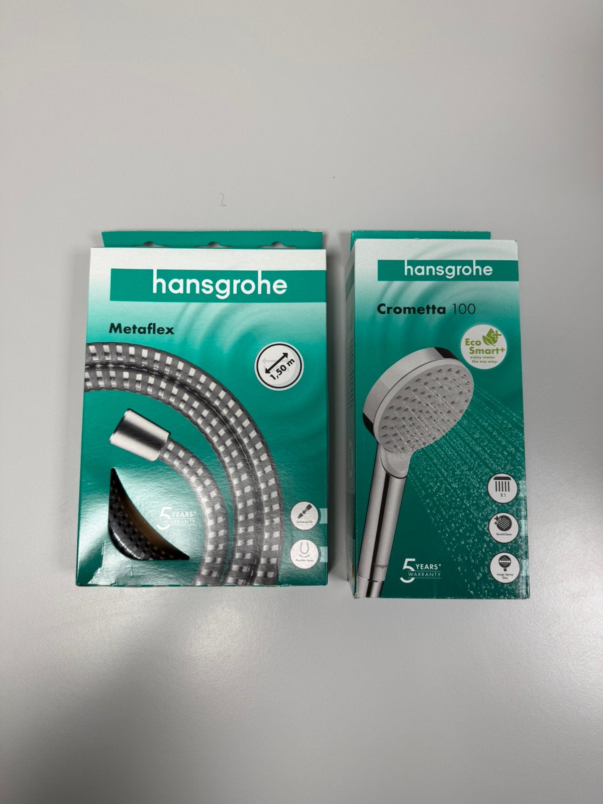 Hansgrohe doucheslang Metaflex 1,5m + douchekop Chrometta 10, Doe-het-zelf en Verbouw, Sanitair, Ophalen of Verzenden, Nieuw, Chroom