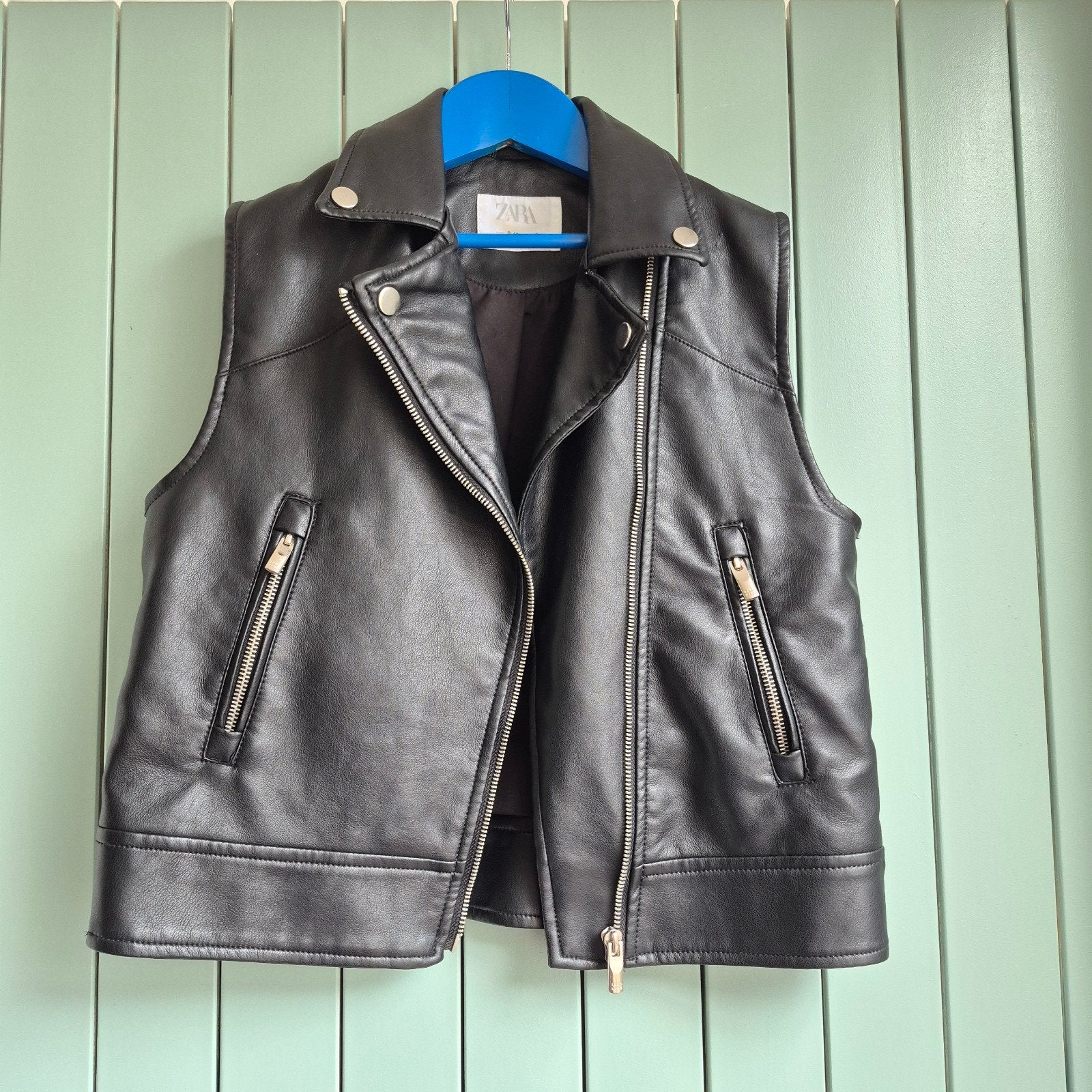Zara Kids Zwart Imitatie Leren Gilet - Maat 140 (9-10 jaar), Jongen of Meisje, Ophalen of Verzenden, Zo goed als nieuw, Zara
