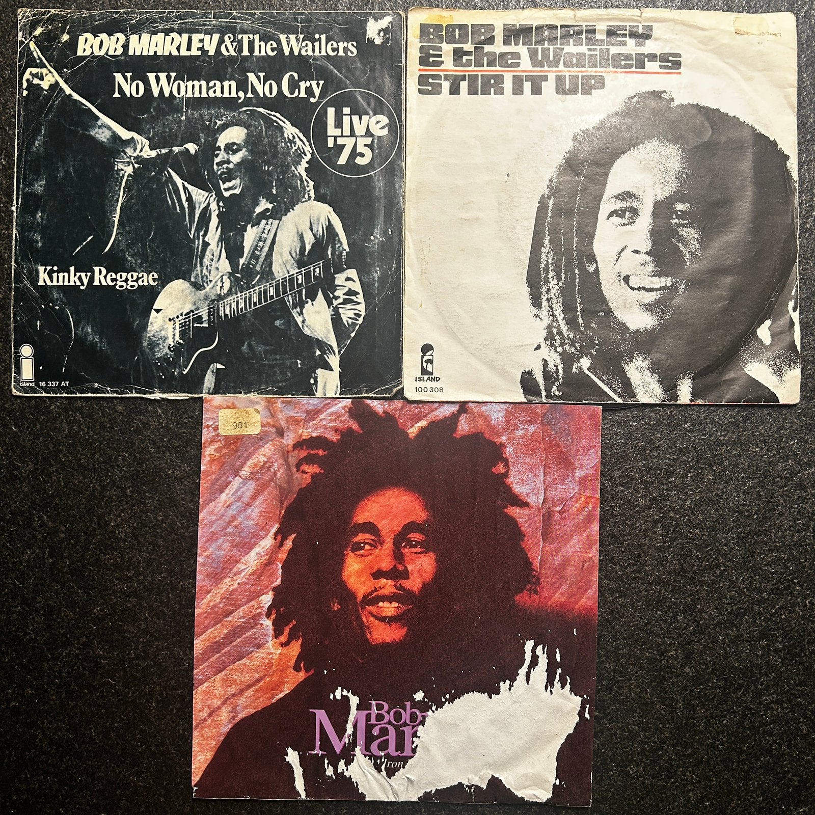 Bob Marley - 3 Singles, 7”. Als geheel of los te koop., Cd's en Dvd's, Vinyl | Pop, Gebruikt, Pop, 7 inch, Ophalen of Verzenden