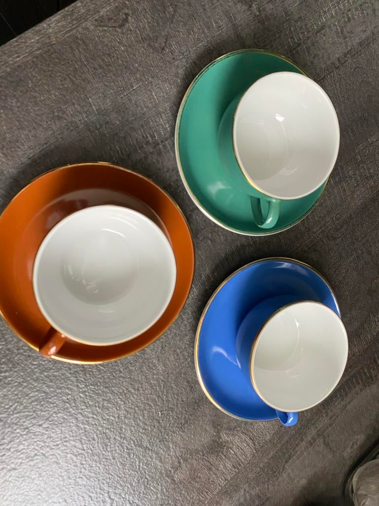 Drie kop en schotels, Bavaria, Antiek en Kunst, Antiek | Servies los, Ophalen of Verzenden