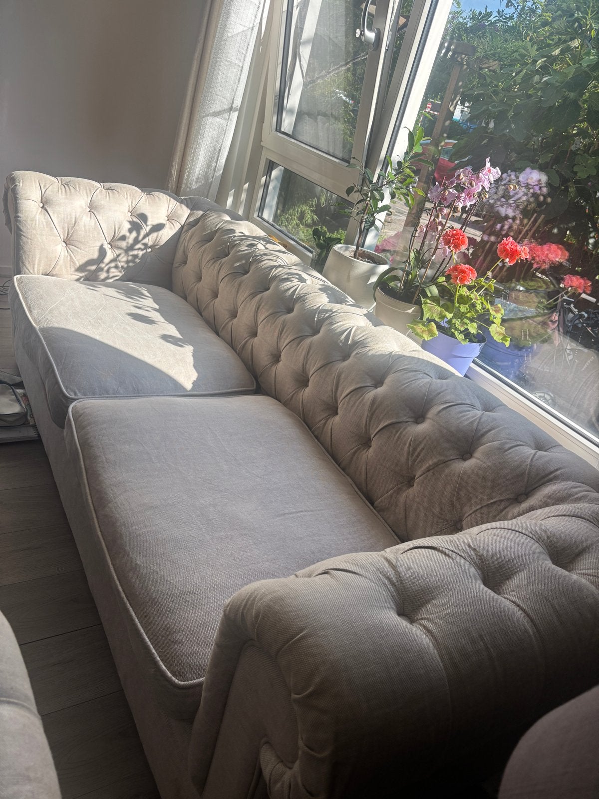 Eichholtz Chesterfield Bank - Zo goed als nieuw, Huis en Inrichting, Banken | Bankstellen, Ophalen, Driepersoons, 75 tot 100 cm