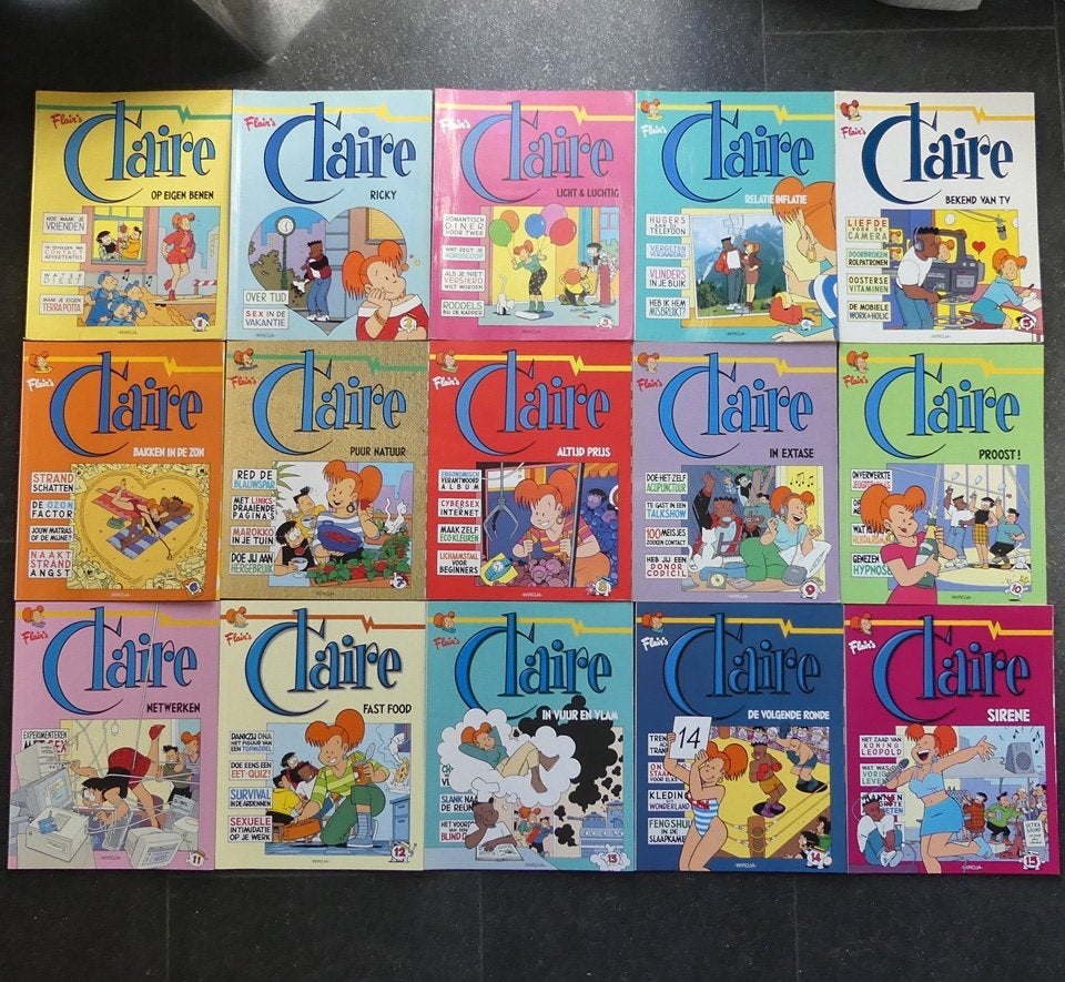 Flair's Claire stripboeken 1-15 Wiroja Robert van der Kroft, Boeken, Complete serie of reeks, Ophalen of Verzenden, Zo goed als nieuw