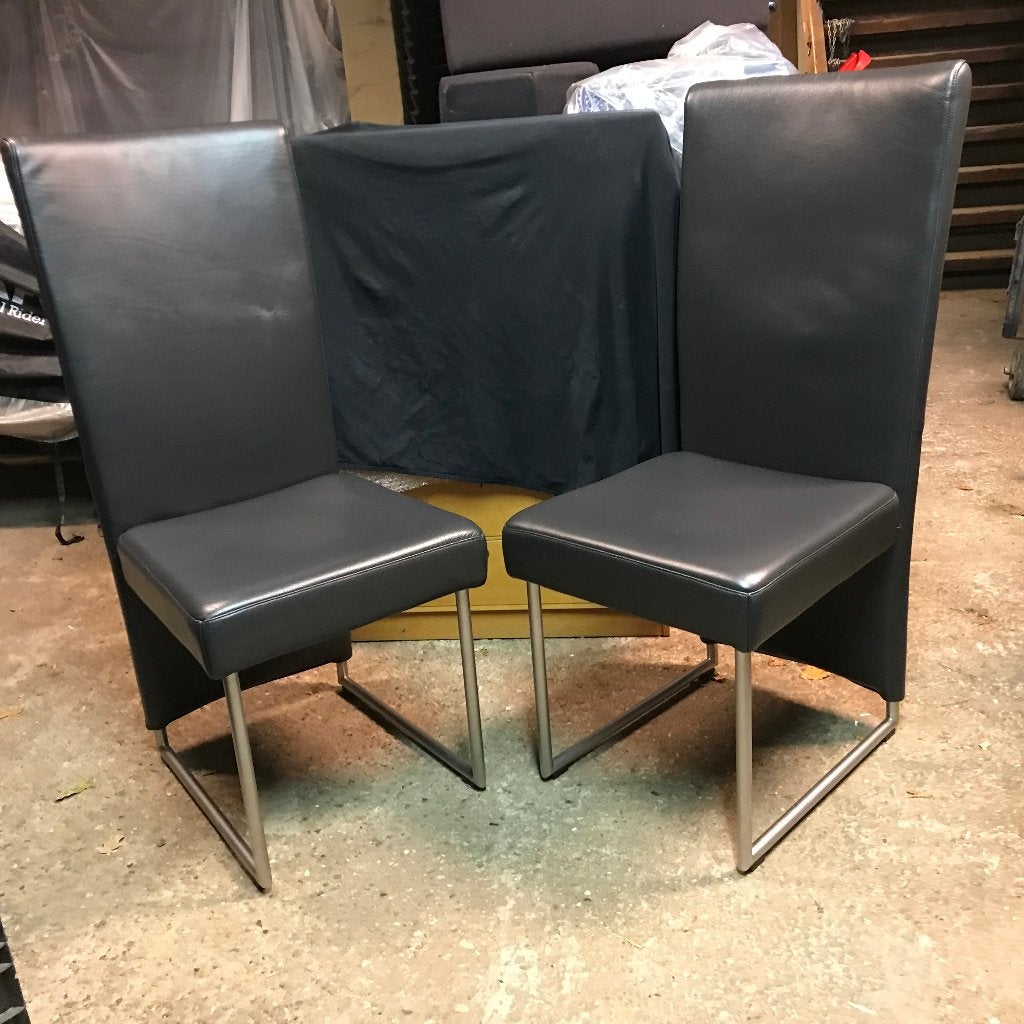 2 Rolf Benz 7400 stoelen stoel 110 cm eetkamerstoel, Ophalen, Gebruikt, Bruin, Leer