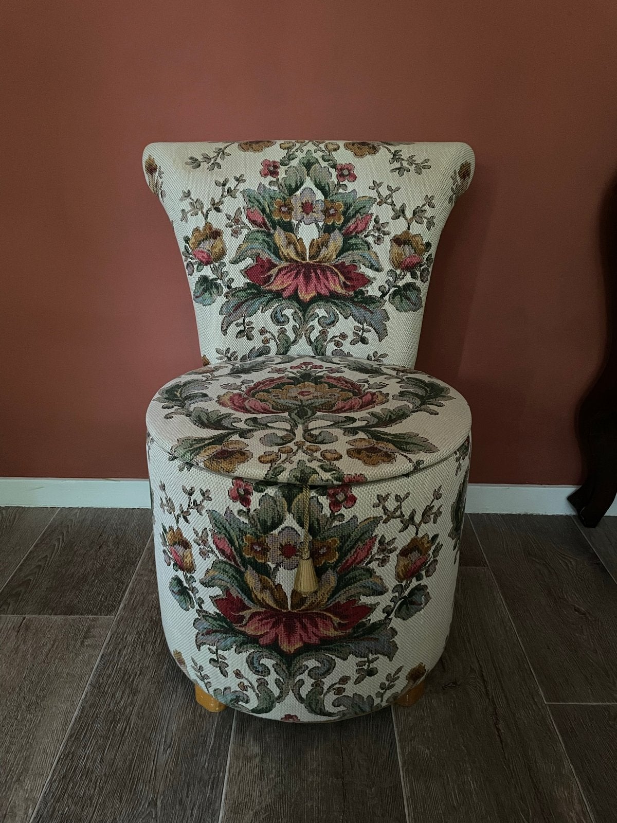 Vintage toilettafelstoel met opbergruimte, Ophalen, Gebruikt, Overige kleuren, Eén