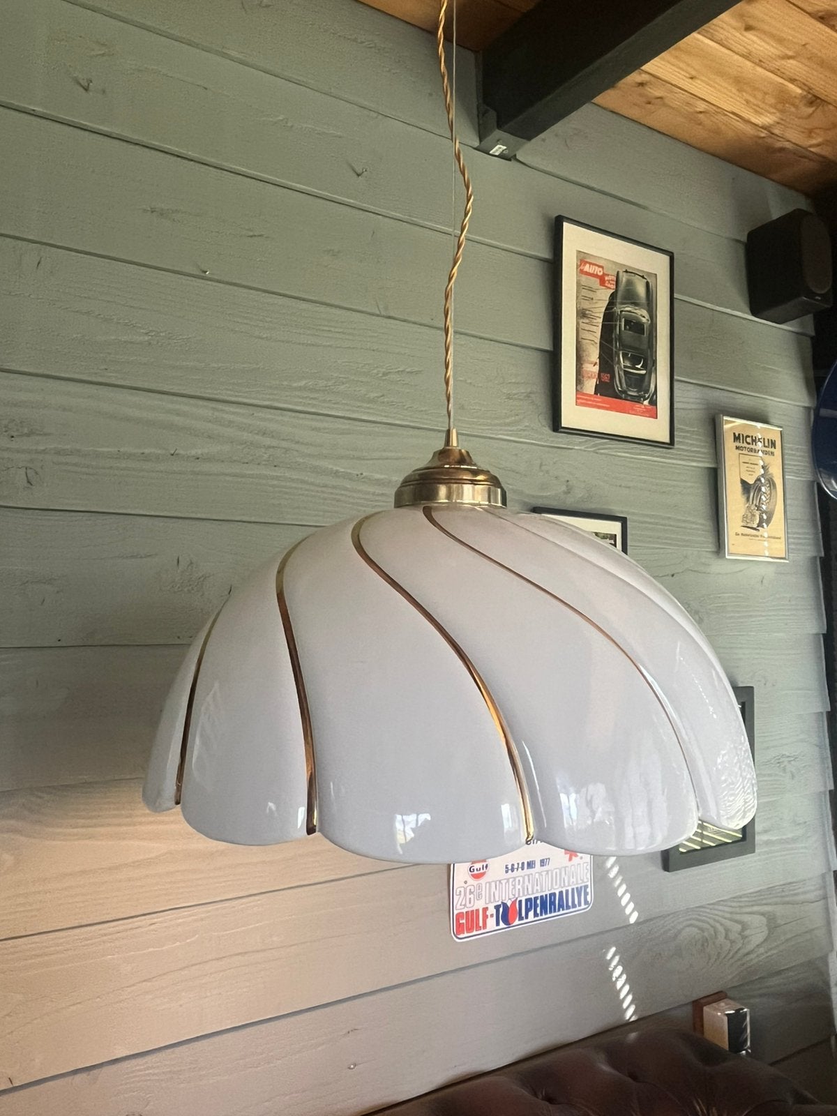 Vintage Hollywood Regency keramische XL Tommaso Barbi lamp, Huis en Inrichting, Gebruikt, Vintage mid centurry hollywood regency