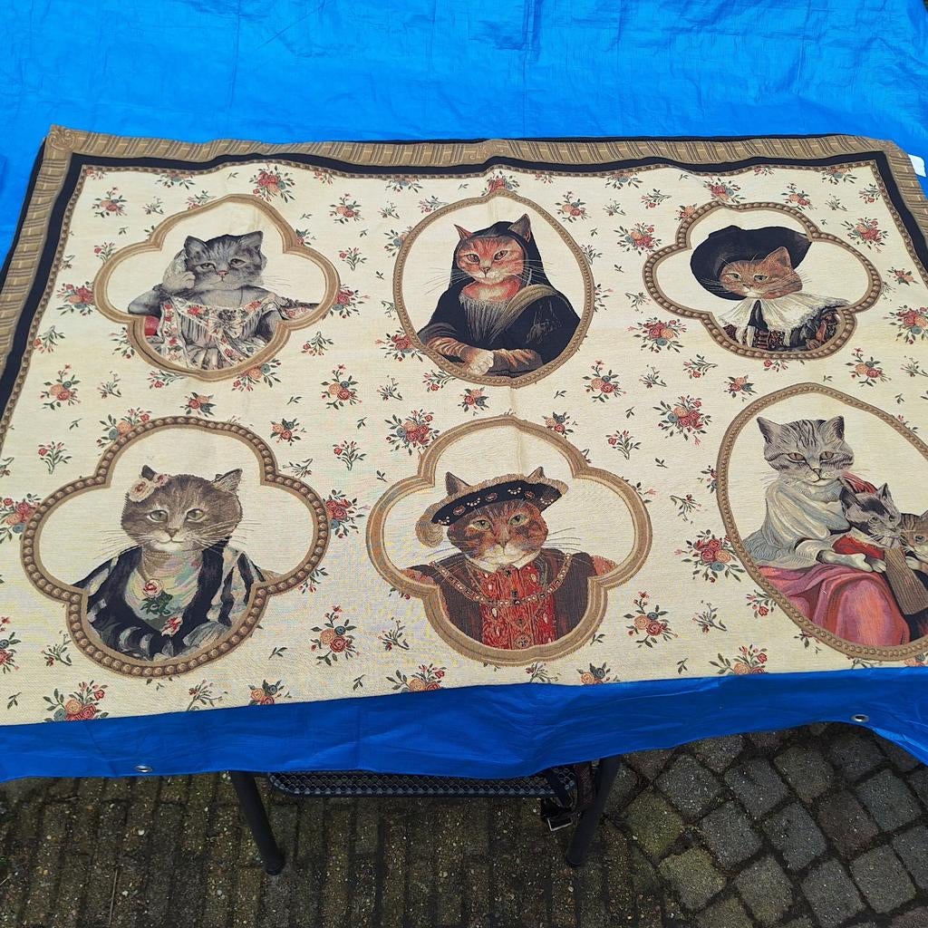 Woonkleed Plaid Susan Herbert Katten Historische Kostuums, Gebruikt, Klassiek, Artistiek, Katten thema, Ophalen of Verzenden, 150 tot 200 cm