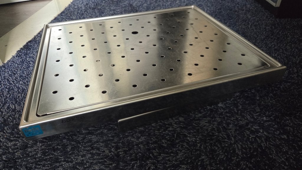 RVS LEKBAK VOOR GLAZEN 60X50 CM, Ophalen of Verzenden, Gebruikt
