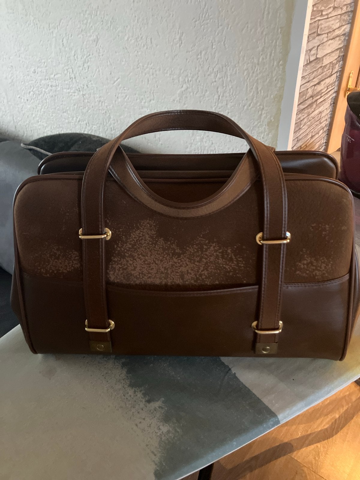 Vintage Bruine Handtas - Zeer Goede Staat, Sieraden, Tassen en Uiterlijk, Ophalen of Verzenden, Zo goed als nieuw, Bruin, Handtas