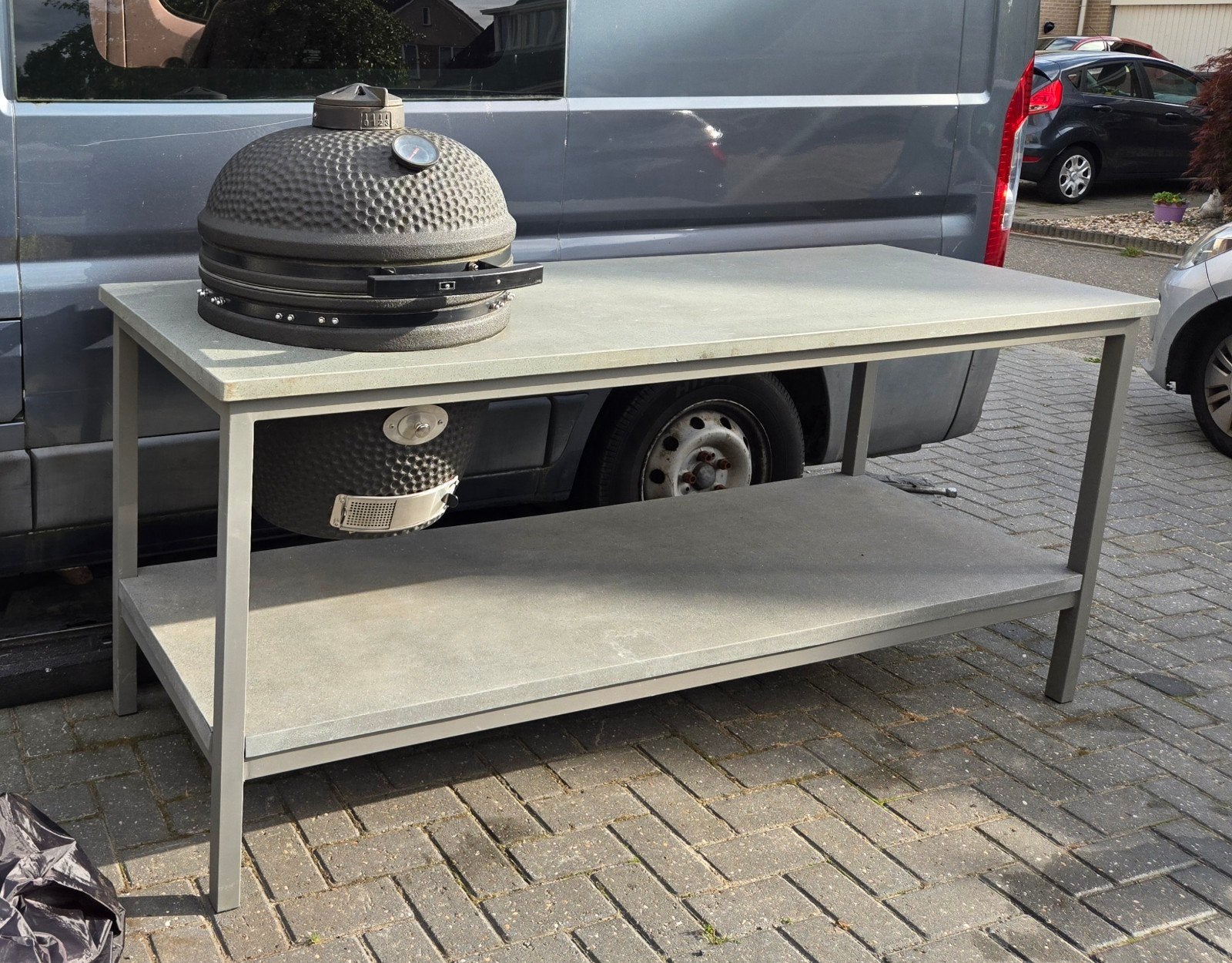 Keij Kamado Legend Black Large 21 inch met Kamado tafel, Ophalen, Nieuw, Keij Kamado, Met accessoires