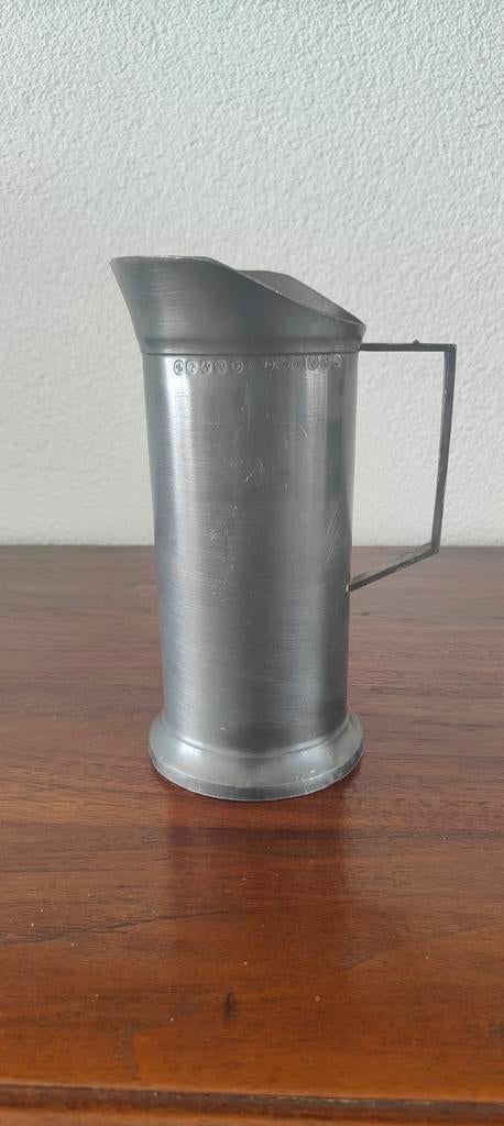 Antieke Tinnen Maatbeker - 1 Liter, Antiek en Kunst, Antiek | Tin, Ophalen of Verzenden