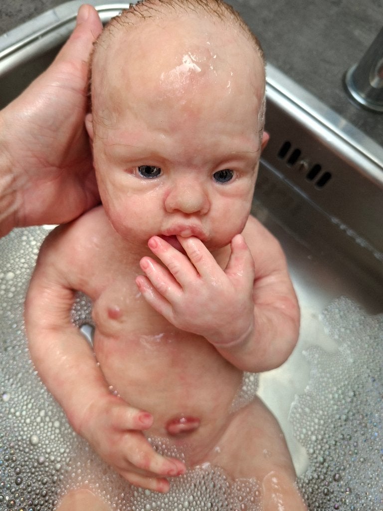 silicone reborn baby * drinkt en plast, 2 certificaten*, Ophalen of Verzenden, Nieuw, Babypop, Levensecht of Reborn